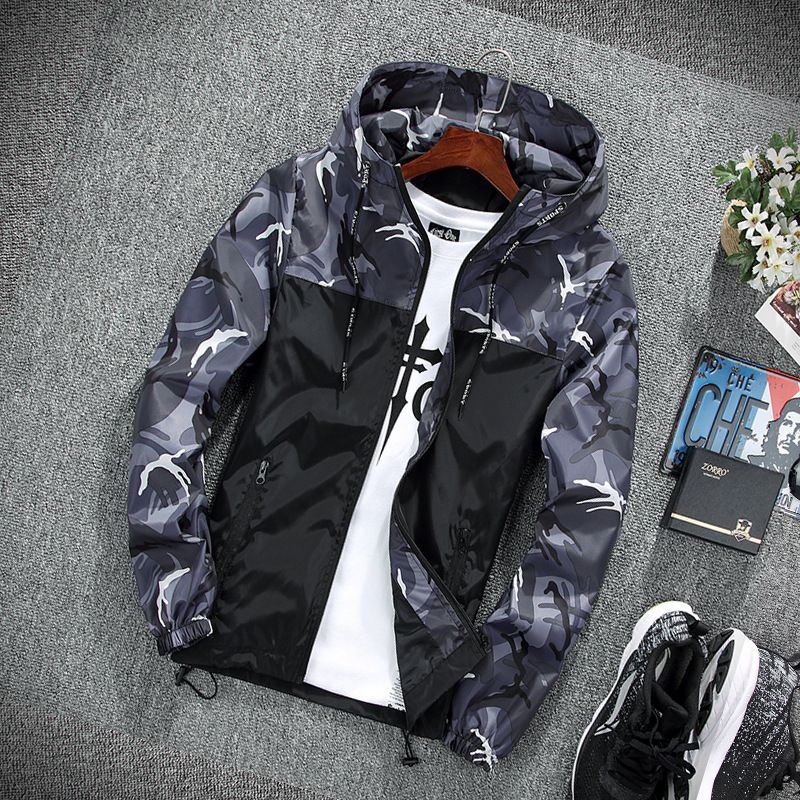 Men's jacket, new men's casual couple outdoor camouflage, jacket, Korean version slim fit, outerwear jacket, trendy