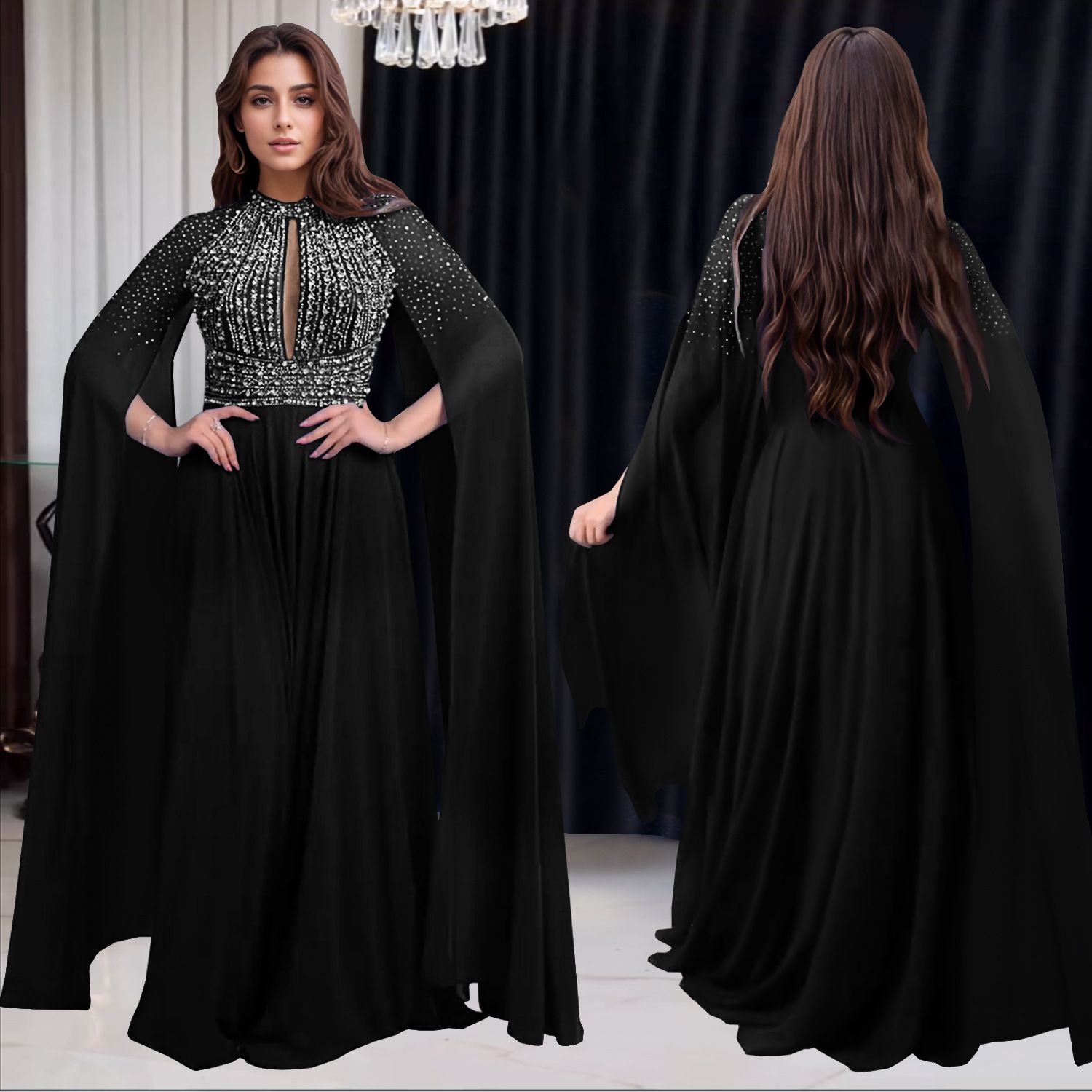 AliExpress, Amazon, European and American Fashion Women's Dress, Style, Hot Diamond Sexy Long Dress, Banquet Dress,long dress,