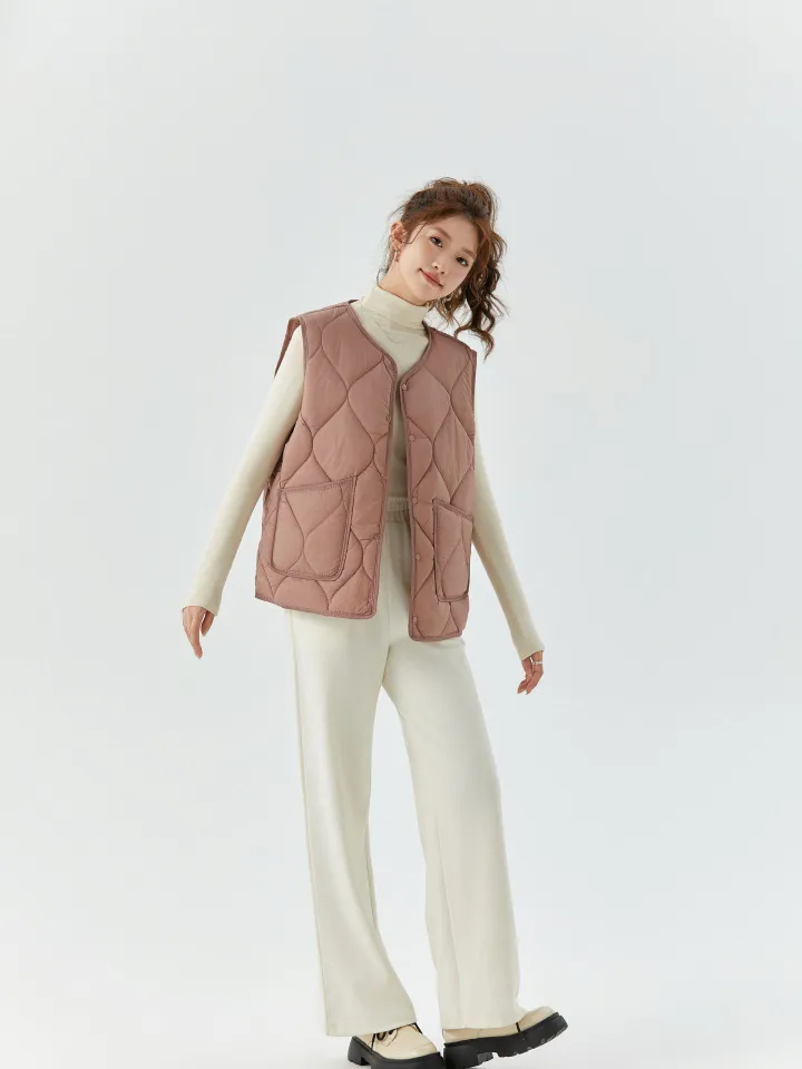 Ladies' warm, enlarged and thickened, flannel inner layer, camisole, women's style, lamb wool, buttons, casual cotton vest for outer wear