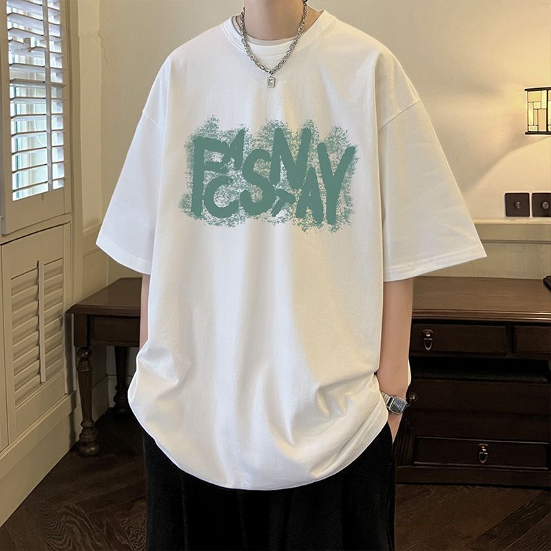 2 pcs/ 1 set,Trendy brand short sleeved T-shirt men's pure cotton summer thin shorts set two-piece ice silk loose casual men's outfit