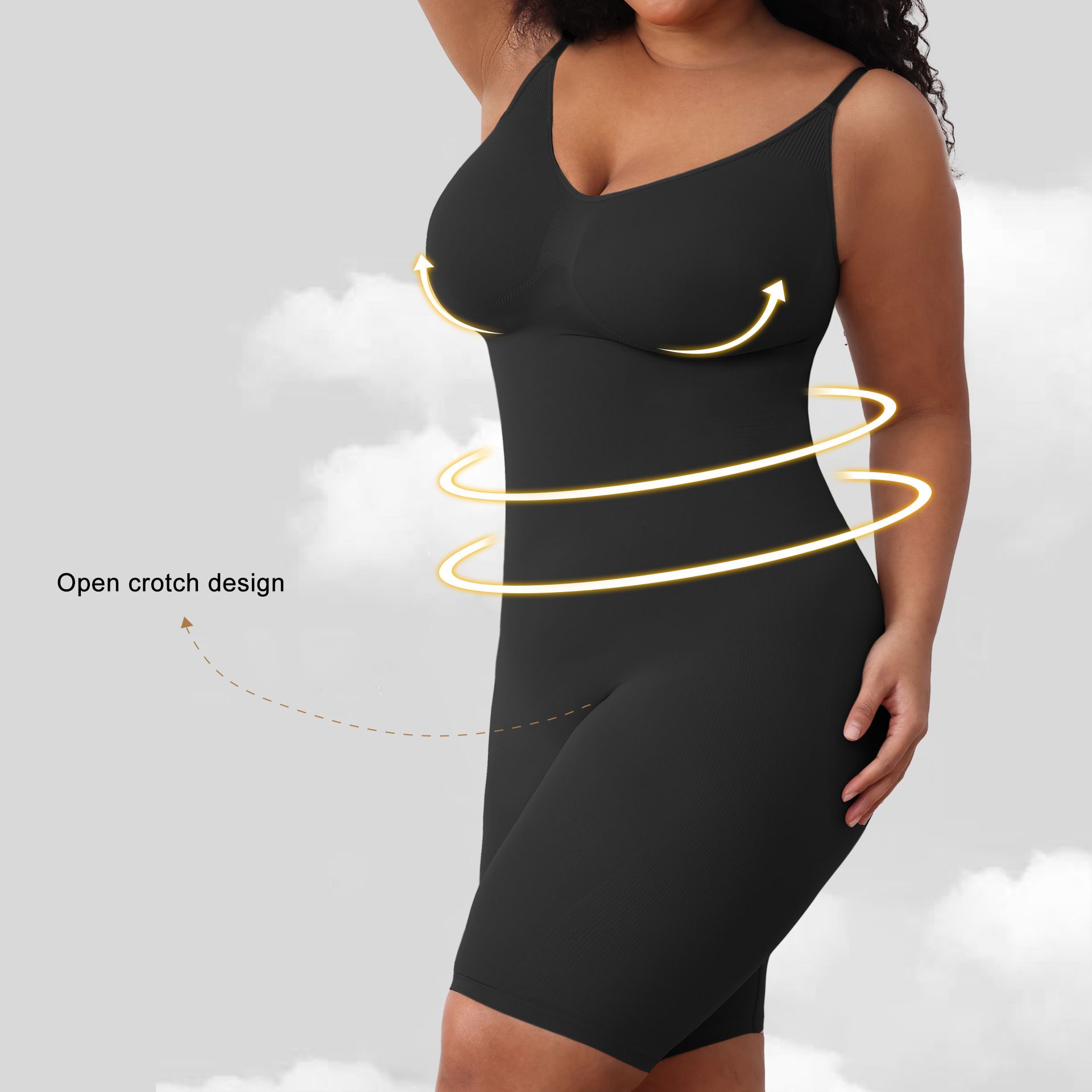 High quality European and American jumpsuit, women's style, seamless one-piece, encrypted jumpsuit, Skim abdominal compression jumpsuit shapewear
