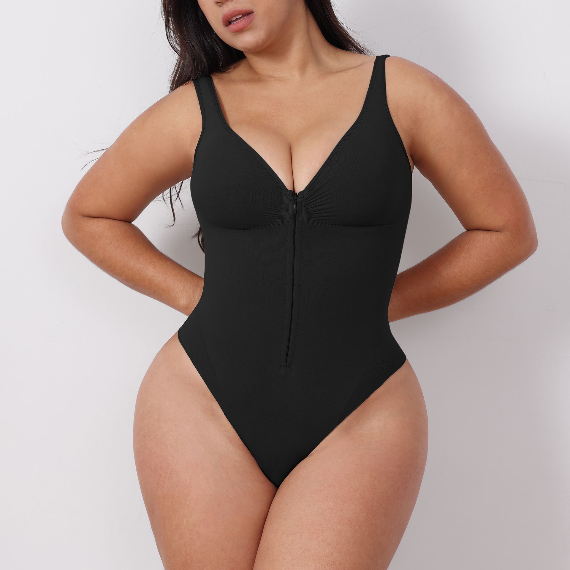 High quality European and American jumpsuit, women's style, seamless one-piece, encrypted jumpsuit, Skim abdominal compression jumpsuit shapewear