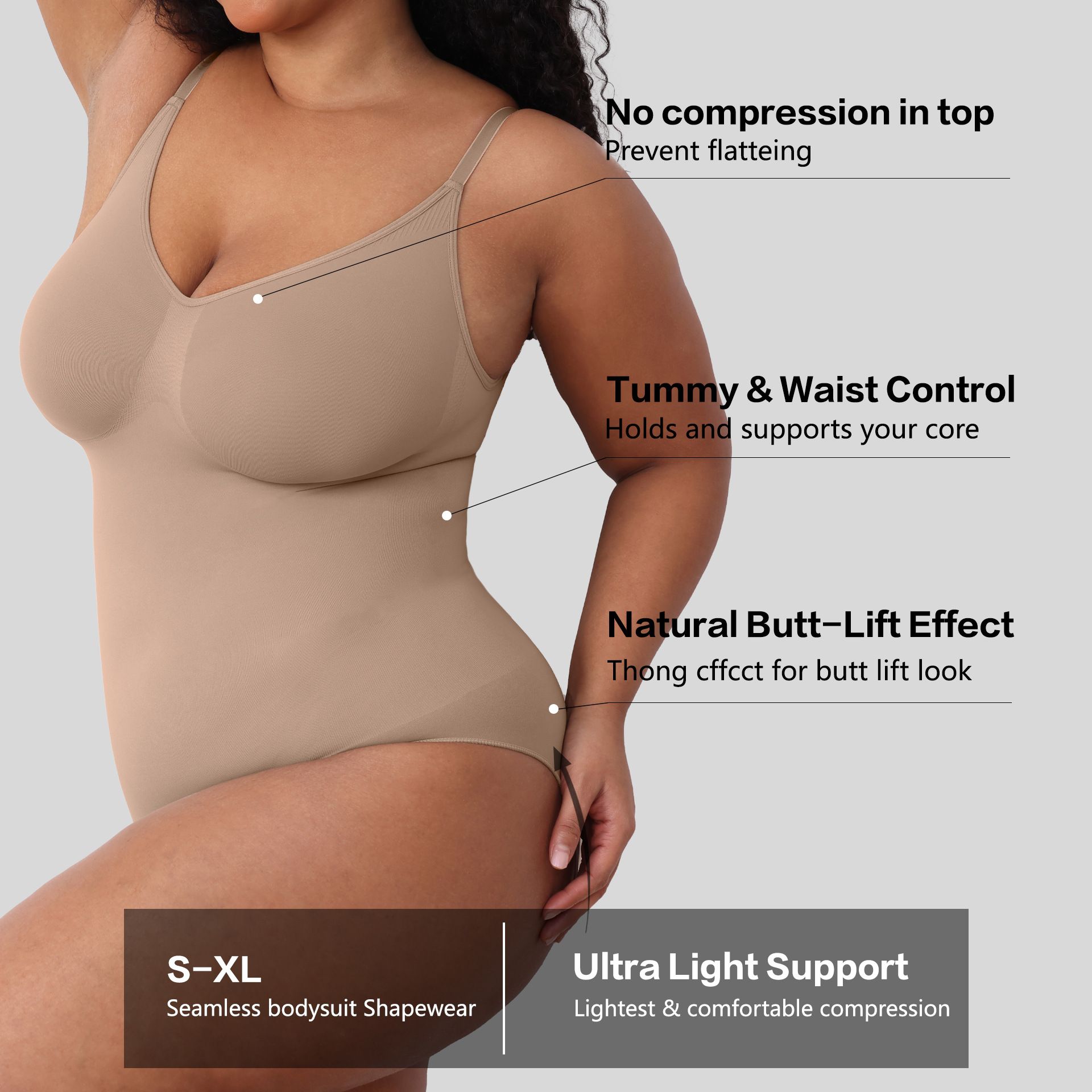 High quality European and American jumpsuit, women's style, seamless one-piece, encrypted jumpsuit, Skim abdominal compression jumpsuit shapewear