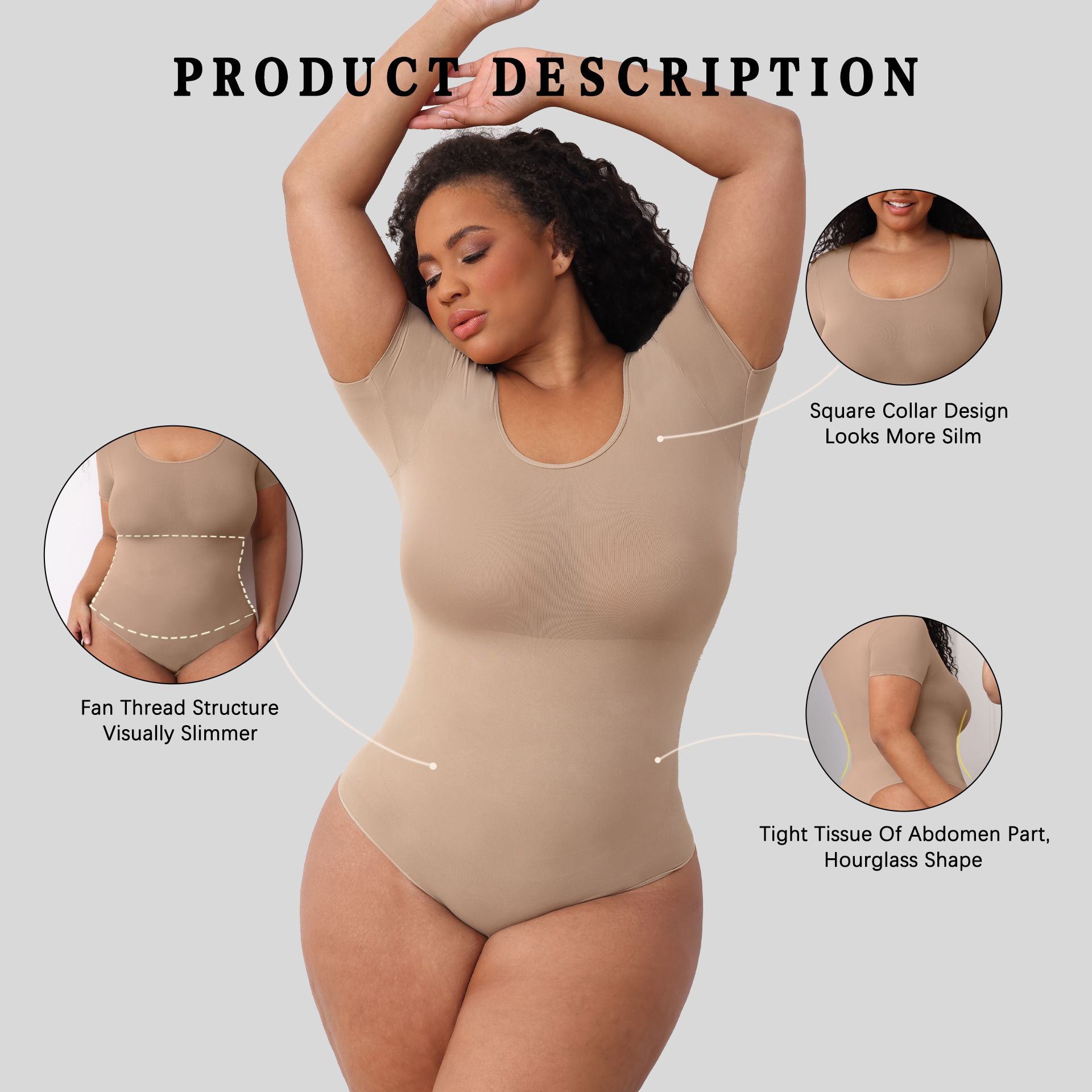 High quality European and American jumpsuit, women's style, seamless one-piece, encrypted jumpsuit, Skim abdominal compression jumpsuit shapewear