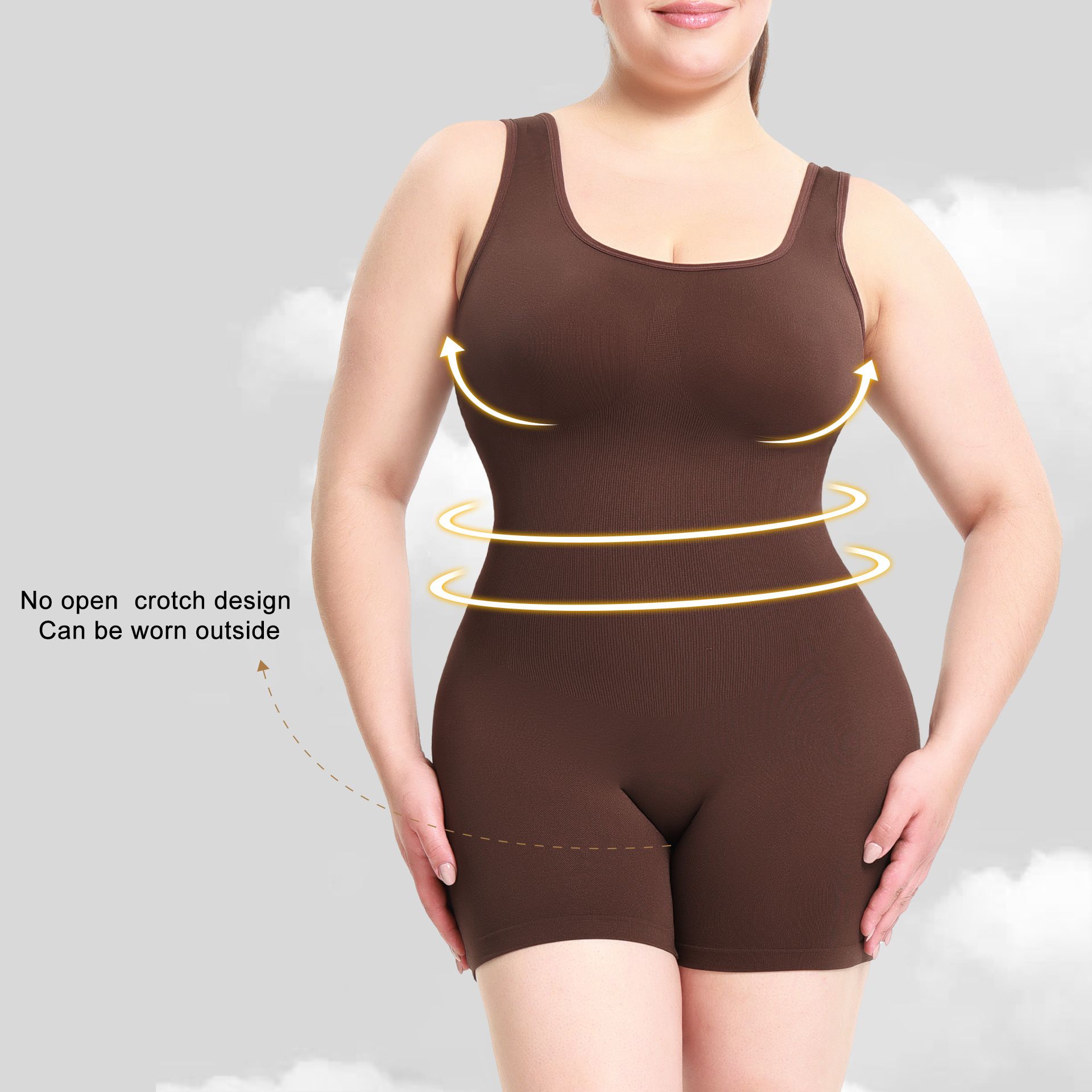 High quality and high-density, European and American style jumpsuit, women's tight fitting clothing, one-piece shapewear, and body shaping vest