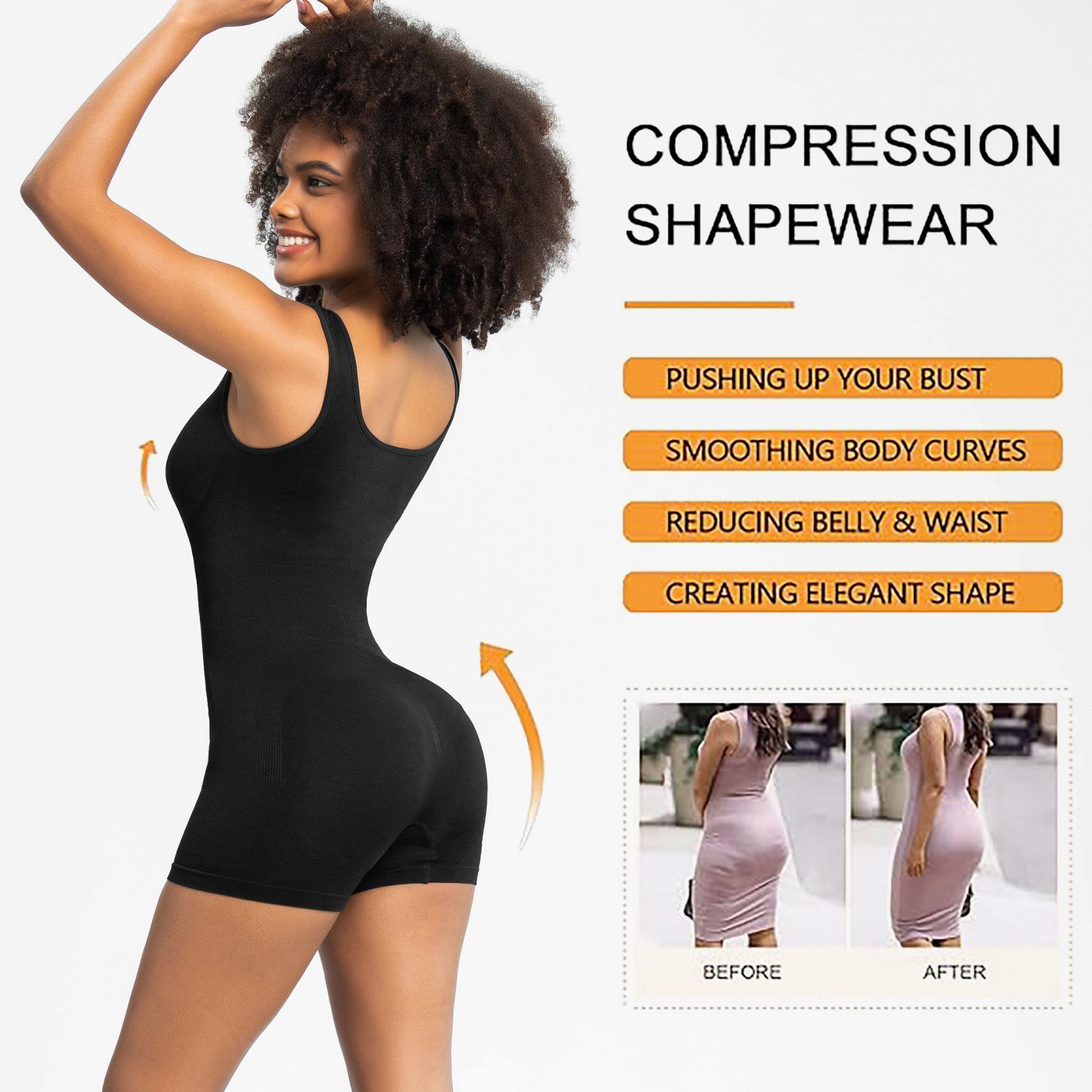 High quality and high-density, European and American style jumpsuit, women's tight fitting clothing, one-piece shapewear, and body shaping vest