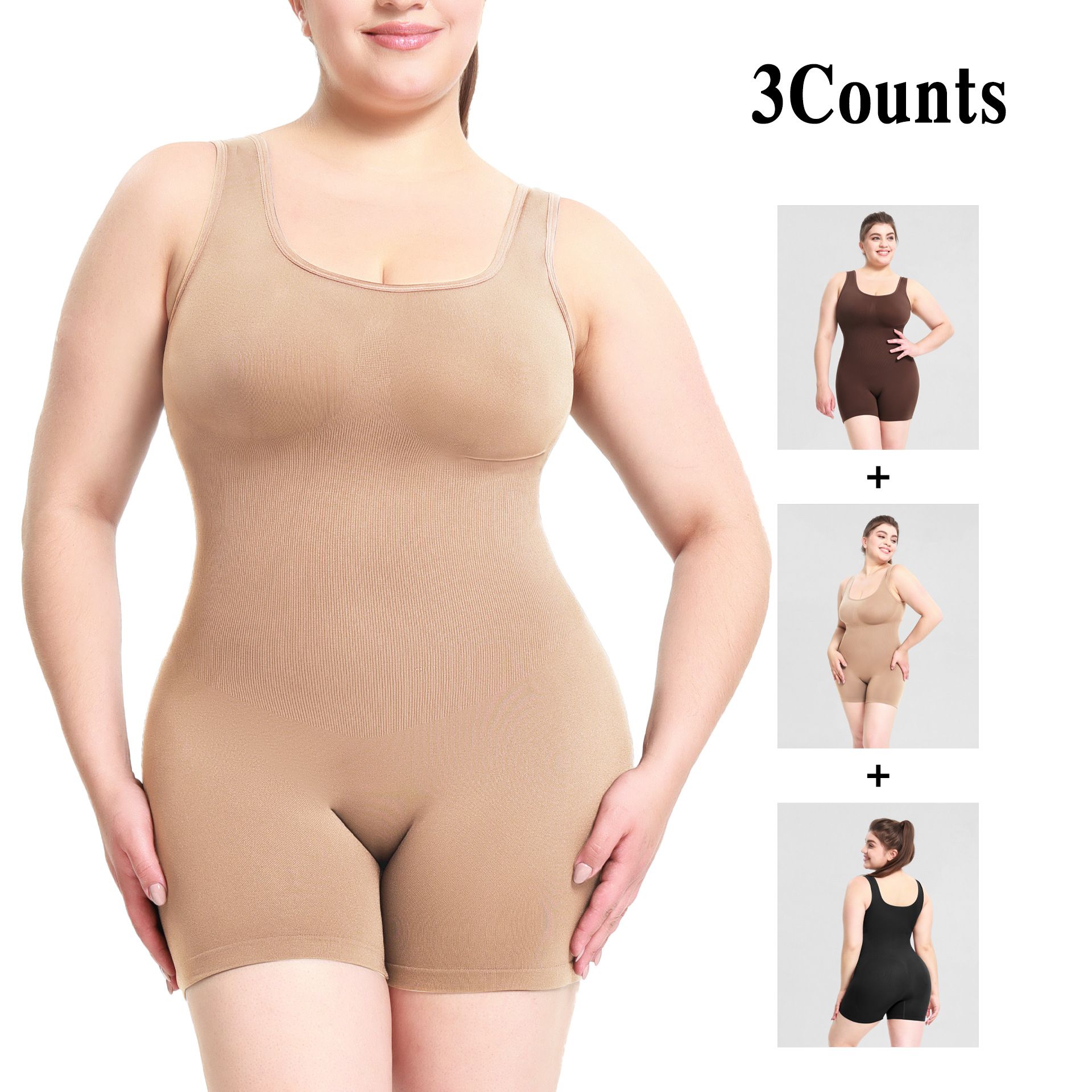 High quality and high-density, European and American style jumpsuit, women's tight fitting clothing, one-piece shapewear, and body shaping vest