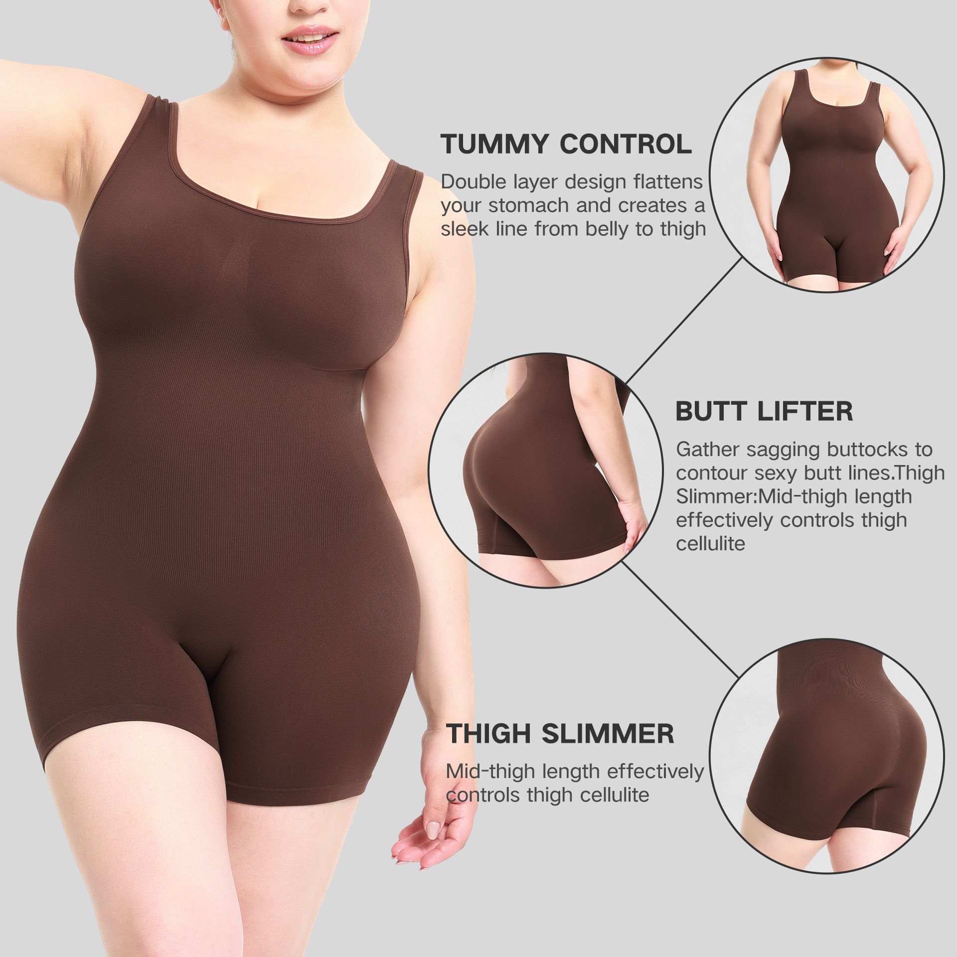 High quality and high-density, European and American style jumpsuit, women's tight fitting clothing, one-piece shapewear, and body shaping vest