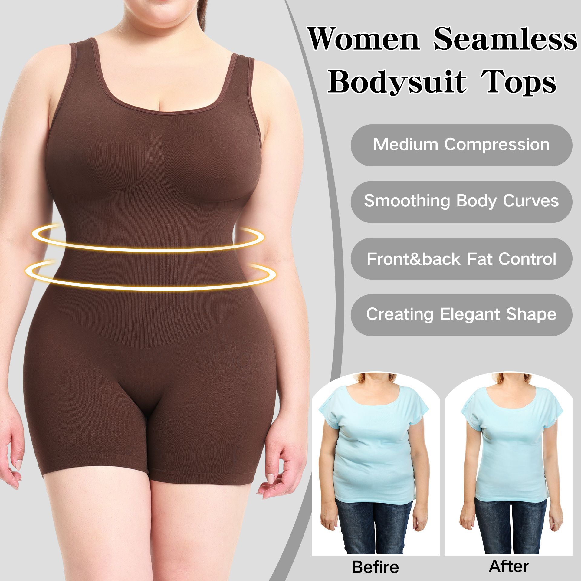 High quality and high-density, European and American style jumpsuit, women's tight fitting clothing, one-piece shapewear, and body shaping vest