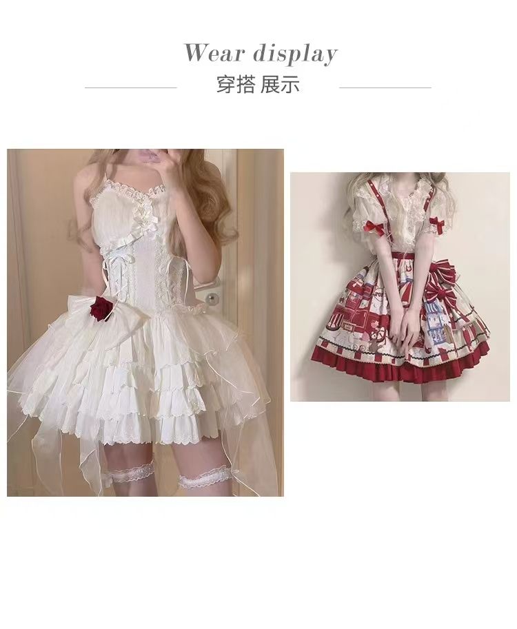 Lolita with skirt support, six layers of soft gauze Lolita, daily boneless soft girl, cosplay with underskirt, mini, Short skirt,28cm length,under skrit,underwear,underskrit