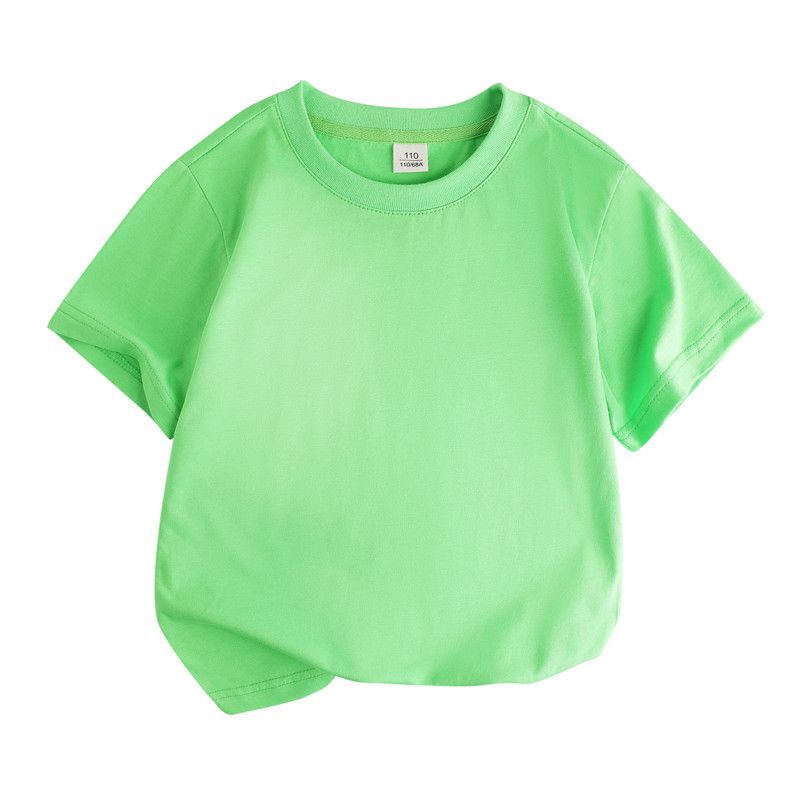 Children's short sleeved T-shirt cotton half sleeved girls' T-shirt boys' short sleeved children's clothing Japanese base short sleeved