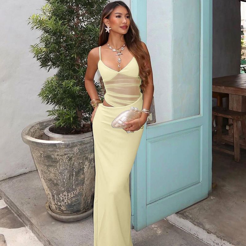 New fashionable and sexy patchwork slit mesh see through suspender dress,Hot selling in Africa, hot selling items are popular