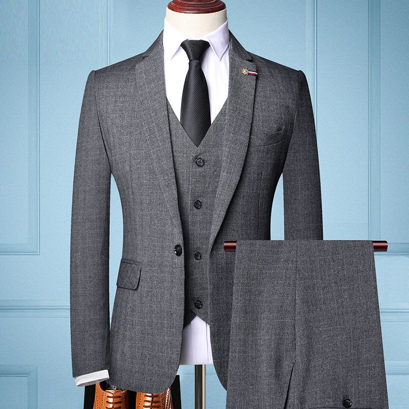 3 pcs/1 set,Men's three piece suit, slim fit suit, business professional formal suit, groom's wedding dress