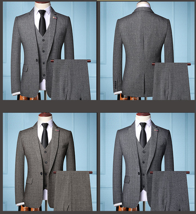 3 pcs/1 set,Men's three piece suit, slim fit suit, business professional formal suit, groom's wedding dress