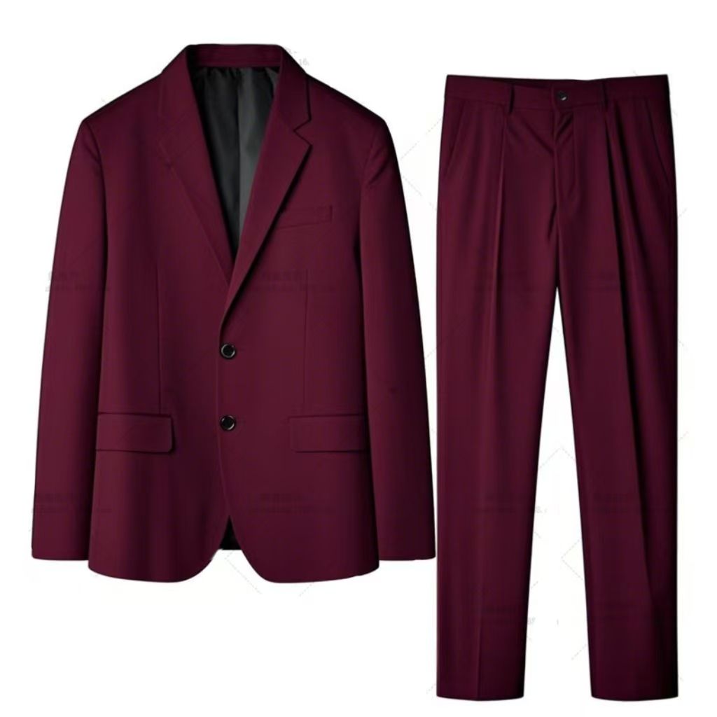 2-piece set, men's suit set, formal groomsman suit, suit set, men's two-piece set, office men's mini suit
