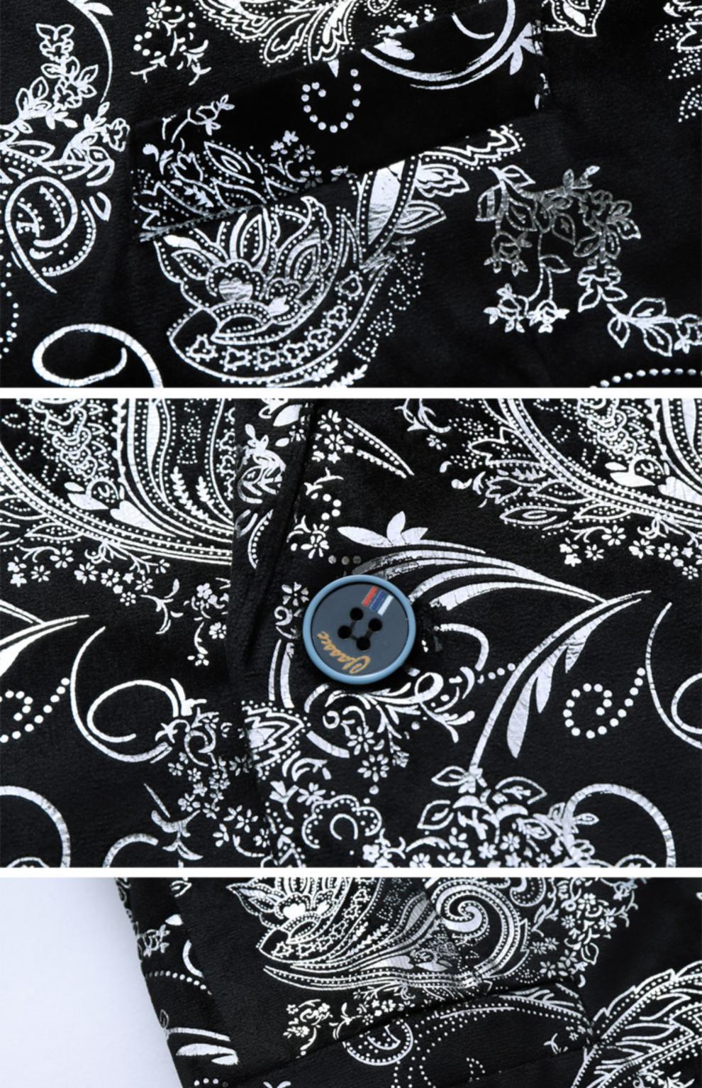 New men's one button casual suit, youth groom's wedding dress, nightclub printed suit, men's top