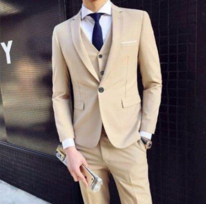 Suit men's business suit professional formal suit men's two-piece suit slim fit Korean version groomsman groom's wedding dress，thin version
