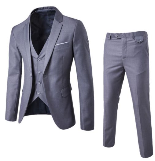 Suit men's business suit professional formal suit men's two-piece suit slim fit Korean version groomsman groom's wedding dress，thin version