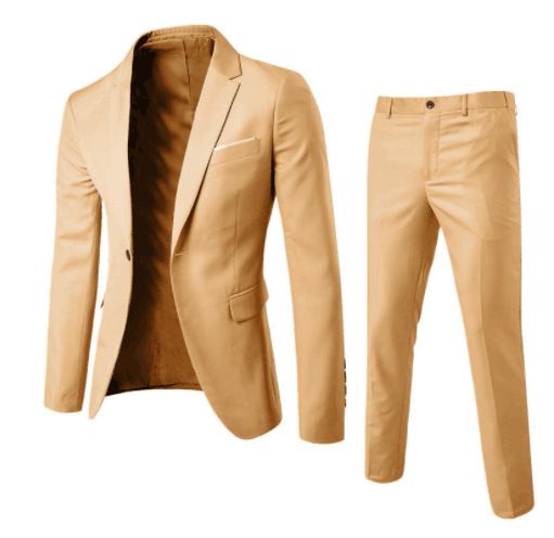 Suit men's business suit professional formal suit men's two-piece suit slim fit Korean version groomsman groom's wedding dress，thin version