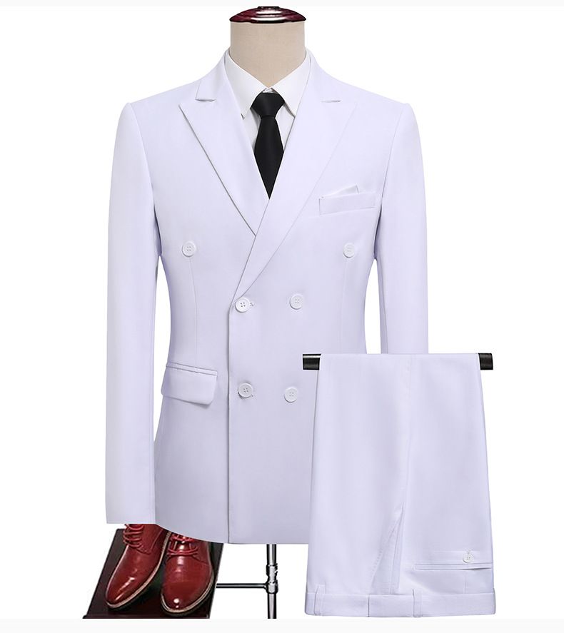 New double breasted suit set for casual groom's wedding suit, men's suit, formal dress, business slim fit men's jacket