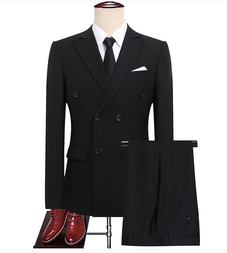 New double breasted suit set for casual groom's wedding suit, men's suit, formal dress, business slim fit men's jacket