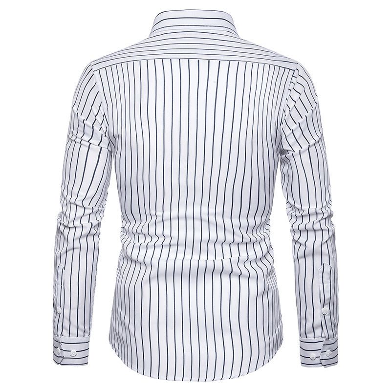 Spring and Autumn Men's Fashion Shirt Long Sleeve Shirt Men's Casual Striped Men's Shirt, Amazon Hot Product