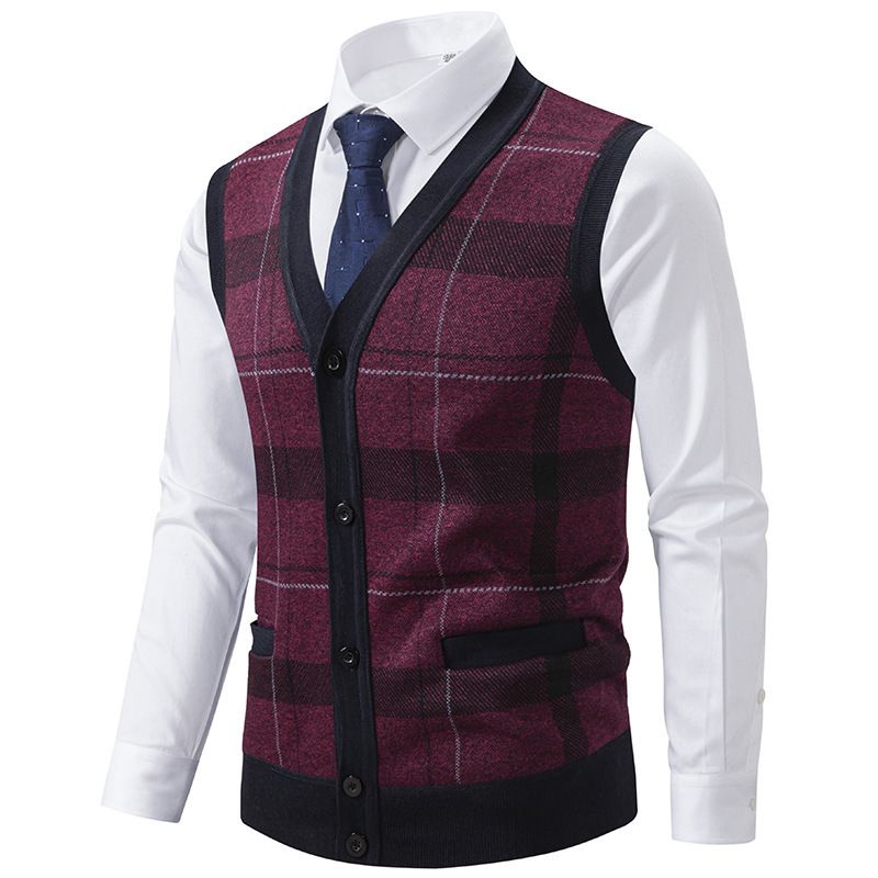 Men's cardigan sweater vest for autumn warmth, slim fit knit sweater, vest jacket, men's style, hot selling on Amazon