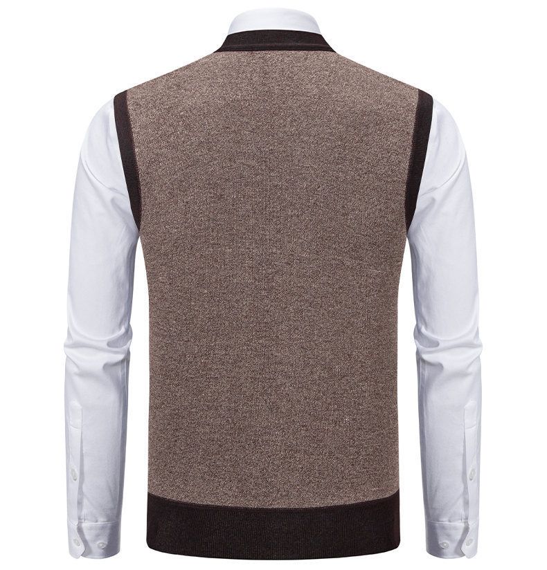 Men's cardigan sweater vest for autumn warmth, slim fit knit sweater, vest jacket, men's style, hot selling on Amazon