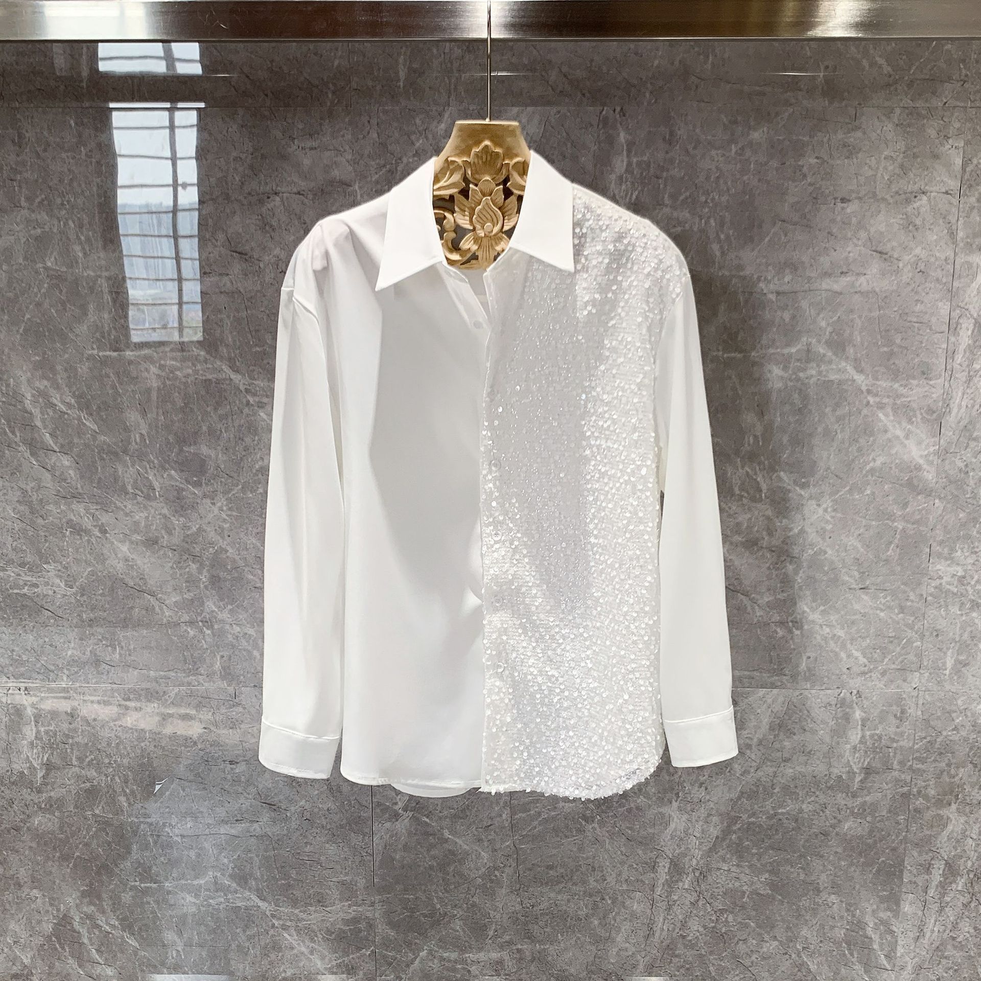 New Korean style trendy high-end design, niche long sleeved shirt, men's autumn versatile fashion men's shirt