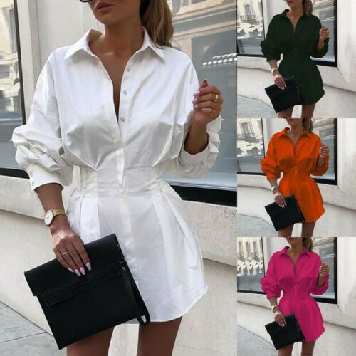 AliExpress Autumn New Arrival Solid Color Waist-Tie Button-Decorated Women's Fashion Dress,hot sales