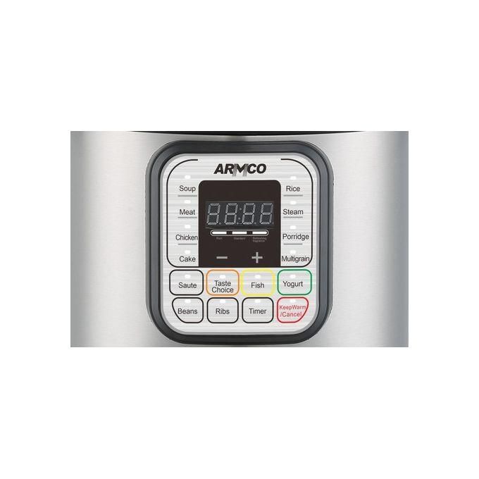 Armco APC-EP600X – 6L Multi Function Electric Pressure Cooker, (Soup, Meat, Chicken, Cake, Saute, Beans, Rice, Steam, Porridge, Multigrain, Yogurt, Fish, Ribs), 3 Types Of Taste Choice, Soft Touch But