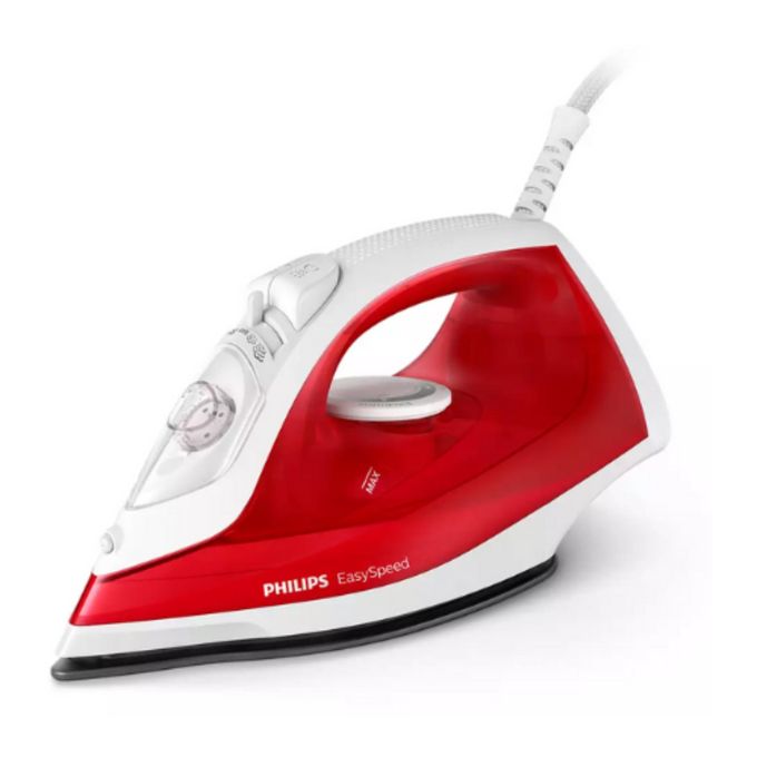 Philips Steam Iron 2000W Easy Speed High Quality Self Calc Cleaning Non Stick Base Original Made in Egypt 2yr Warranty Red