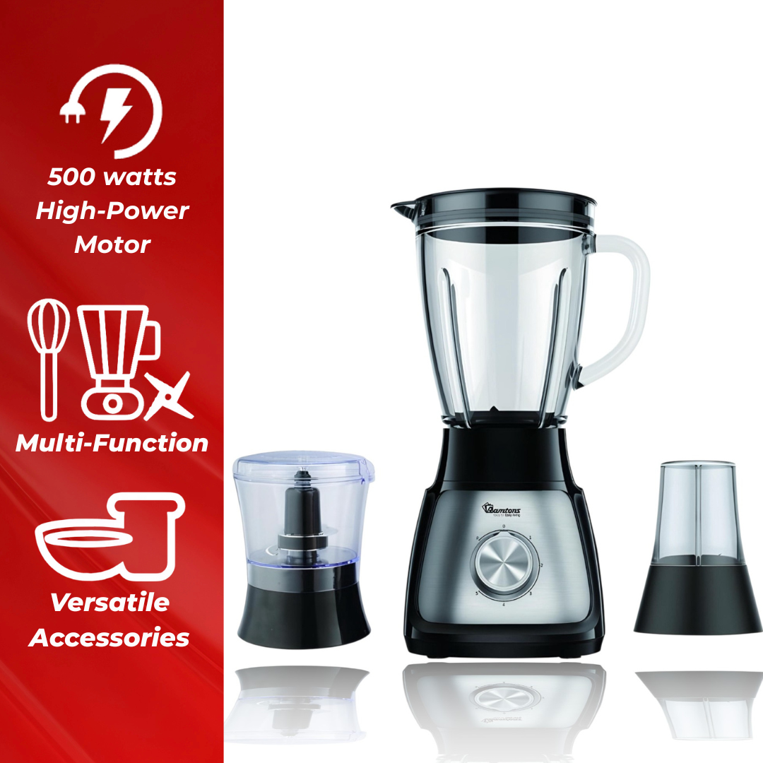 RAMTONS BLENDER+MILL+CHOPPER 1.5 LITERS 5 SPEED- RM/597