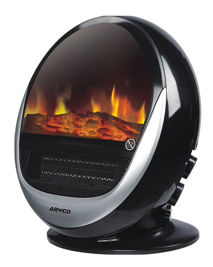 ARMCO Space Window Type Fireplace heater with Fan. 1500w, 20-30M2 heating area, Window flame effect, Electronic Temperature setting (15-35), 8 hour Timer, Tip over Safety switch, thermal cutoff device