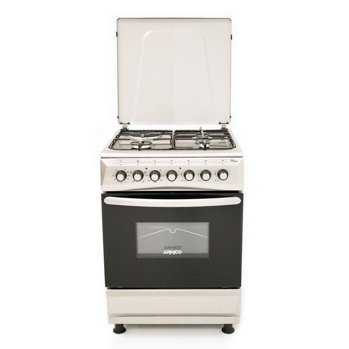 ARMCO 3Gas+1Electric, 60X60 Full Convection Oven+Grill, Super Safe Flame failure device, 1 WOK, 1 Rapid HP (180mm), One Touch Auto ignition, Rotisserie, Digital Timer, Cast Iron pan supports