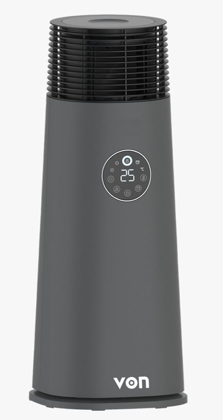 VON Tower Heater, 2000W - Black Ceramic Tower Heater with 2 settings 1000W/2000W