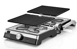 BLACK+DECKER  2 in 1 Health Grill, Stainless Steel - 2000W 1 year warranty