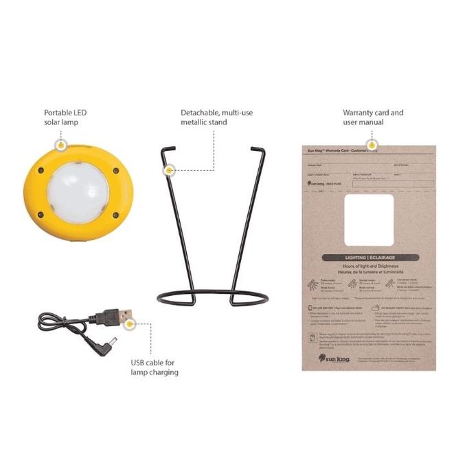 SunKing 2 PIECES Solar Lighting Lamp Lantern Pico Plus With Charger Portable & Rechargeable-2 years warranty