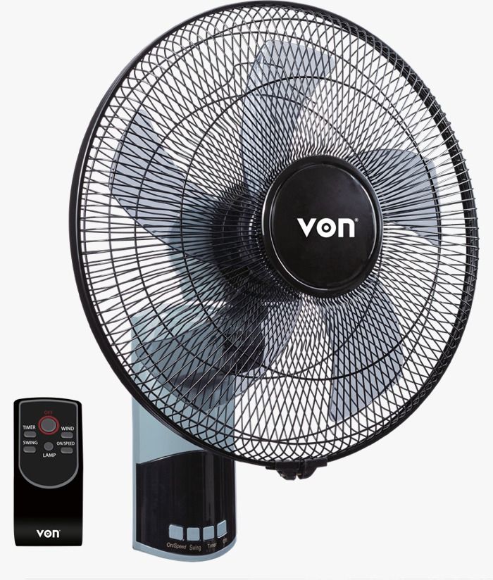 VON 3 Speed setting 16" Wall Fan Oscillation and remote control– 50W 1 year warranty