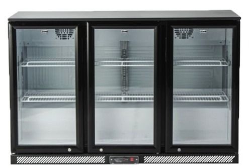 MIKA Showcase Chiller Back Bar, 220 LITRES, Double Door, Double Tempered Glass Door with LOW-E Black, Digital LED Display,Stainless Steel Adjustable Shelves-1 YEAR WARRANTY