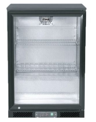 MIKA Showcase Chiller Back Bar, 220 LITRES, Double Door, Double Tempered Glass Door with LOW-E Black, Digital LED Display,Stainless Steel Adjustable Shelves-1 YEAR WARRANTY