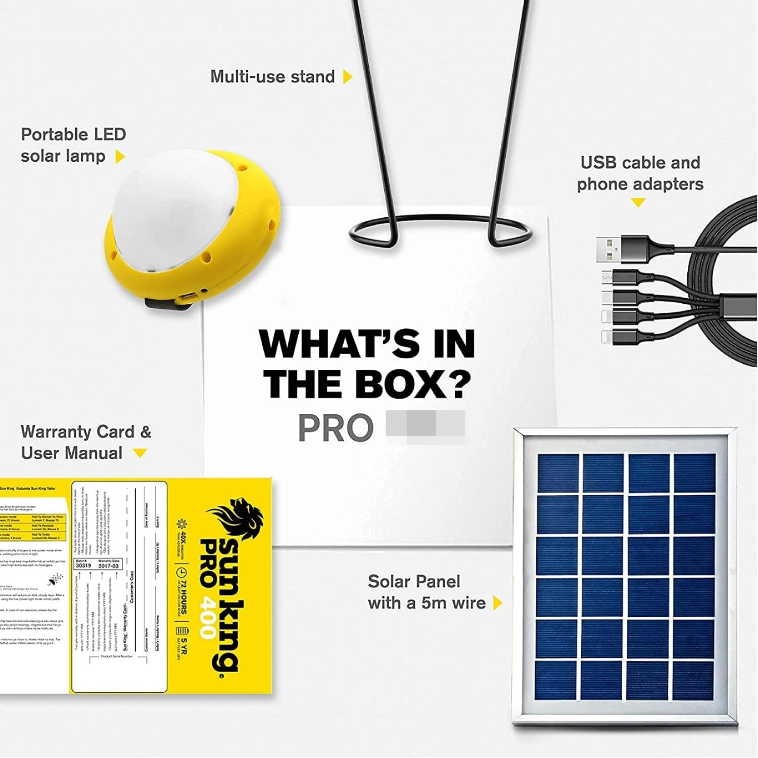 SUNKING FROM GREENLIGHT PLANET Sun King Pro Super Bright Emergency Solar Light with USB Mobile Charging