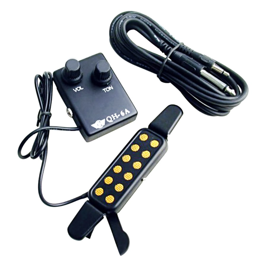 Clip-on Acoustic Electric Guitar Pickup Audio Transducer Amplifier 12 Hole For All Box Guitars