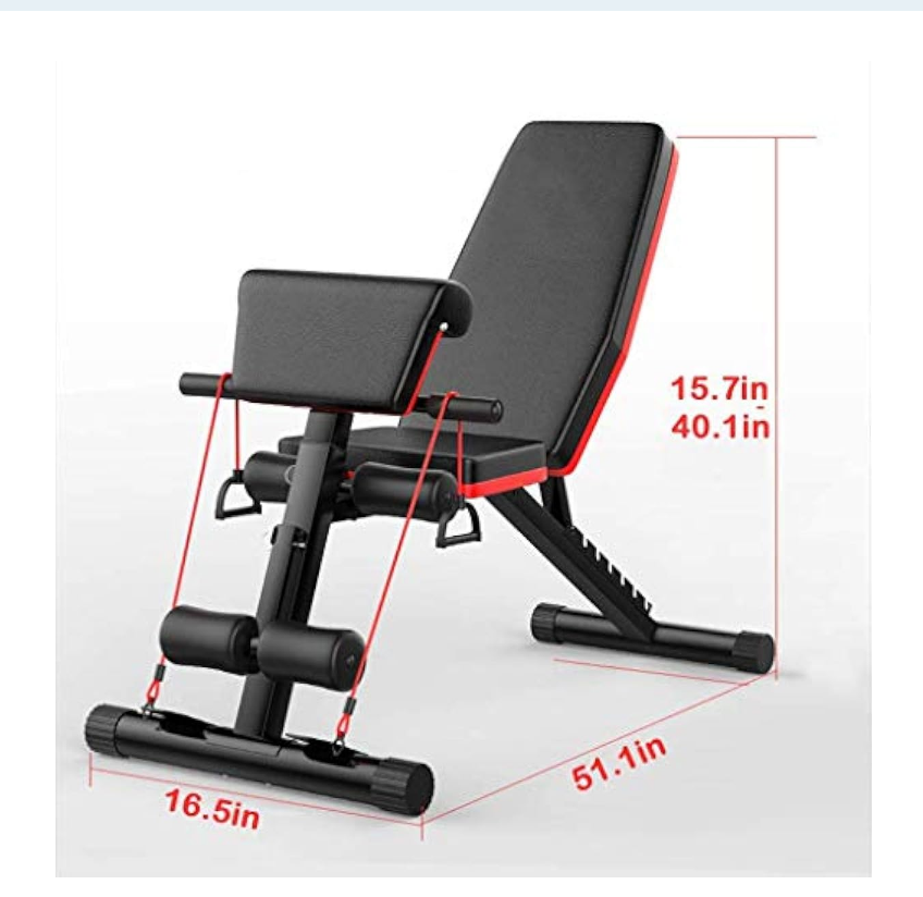 Weight Bench, Adjustable Workout Bench Press 800lbs Flat Incline Decline Utility Bench Sit Up Exercise Bench for Home Gym Strength Training Full Body Workout