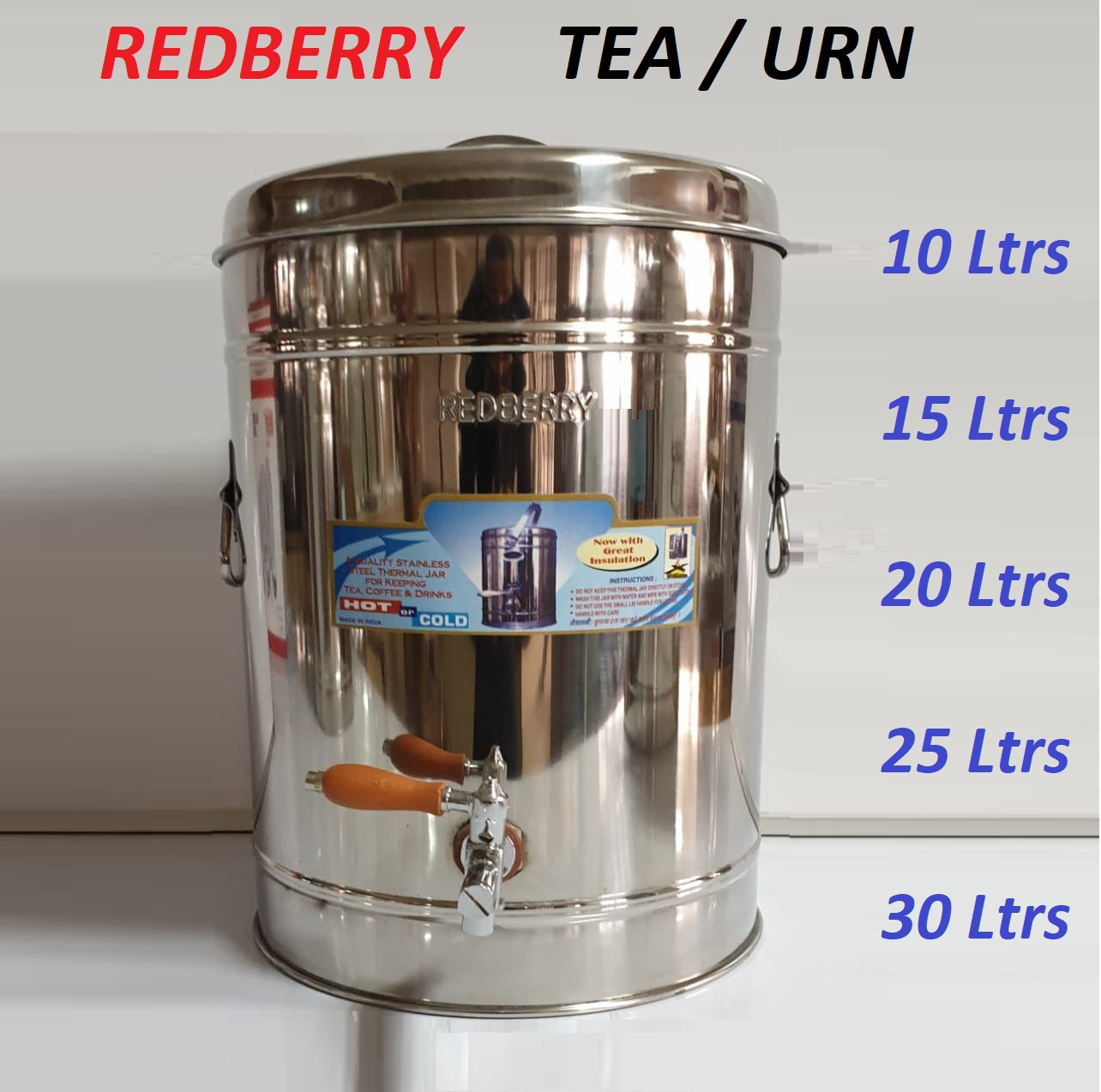Redberry High Quality Stainless Steel Insulated Tea Urn | Multifunctional | Tea |Coffee| Hot Water | Ideal for Office & Home Use