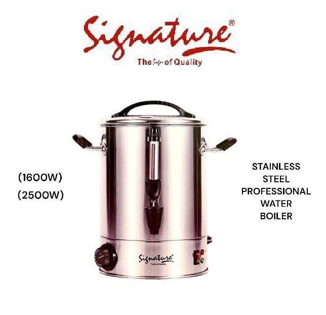 Signature Stainless - Steel Professional Electric Tea Urn / Water Boiler With 1 Year Warranty