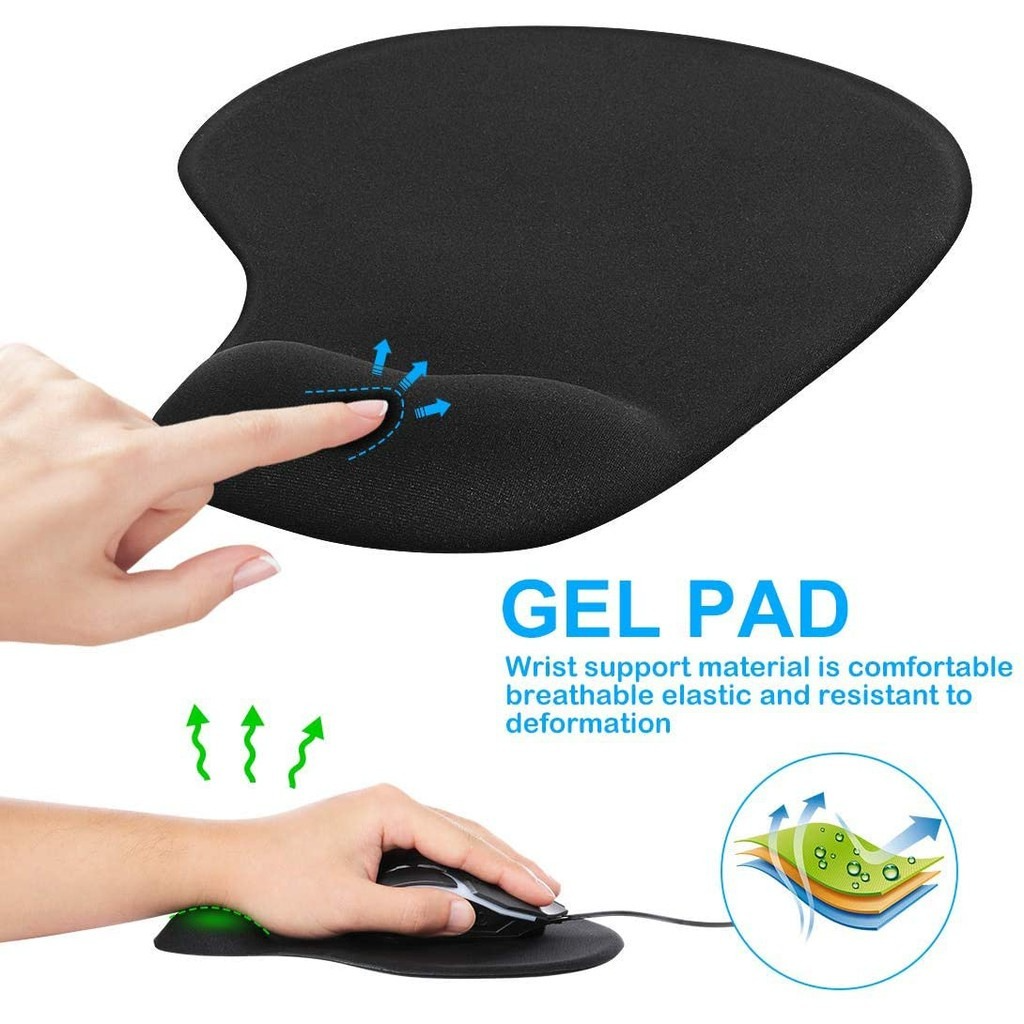[FREE GIFT] Rechargeable Mouse PLUS Ergonomic Mouse Pad with Gel Wrist Rest Support/Non-Slip PU Base for Computer Mousepad