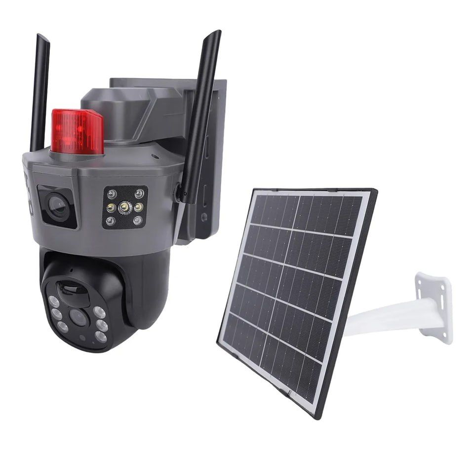 Dual Lens Two Screens 4G PTZ 360 CCTV Camera with Alarm