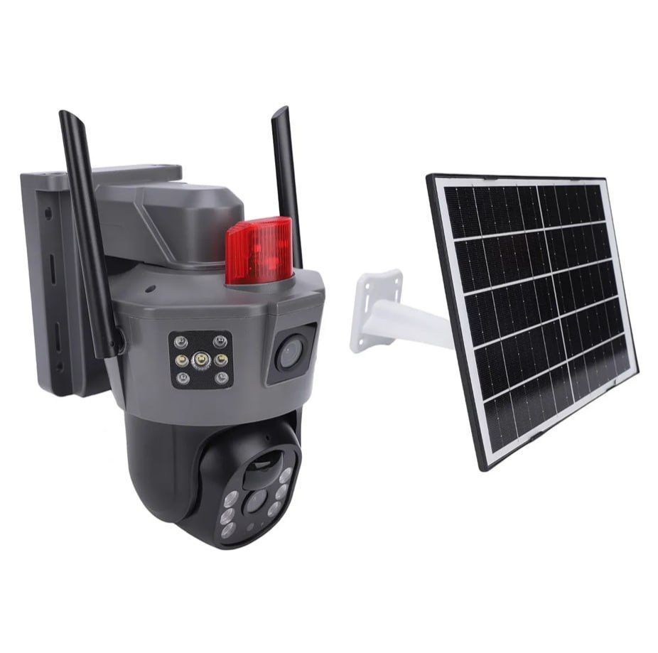 Dual Lens Two Screens 4G PTZ 360 CCTV Camera with Alarm