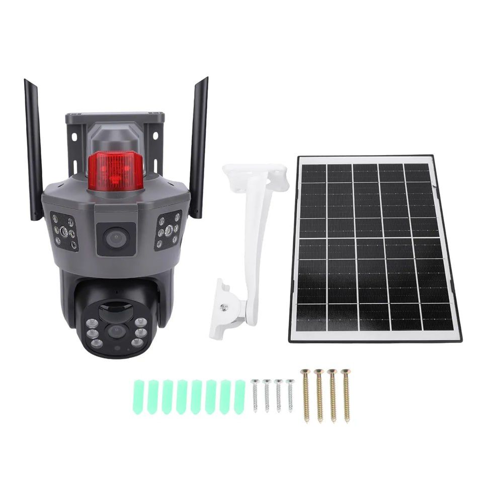 Dual Lens Two Screens 4G PTZ 360 CCTV Camera with Alarm